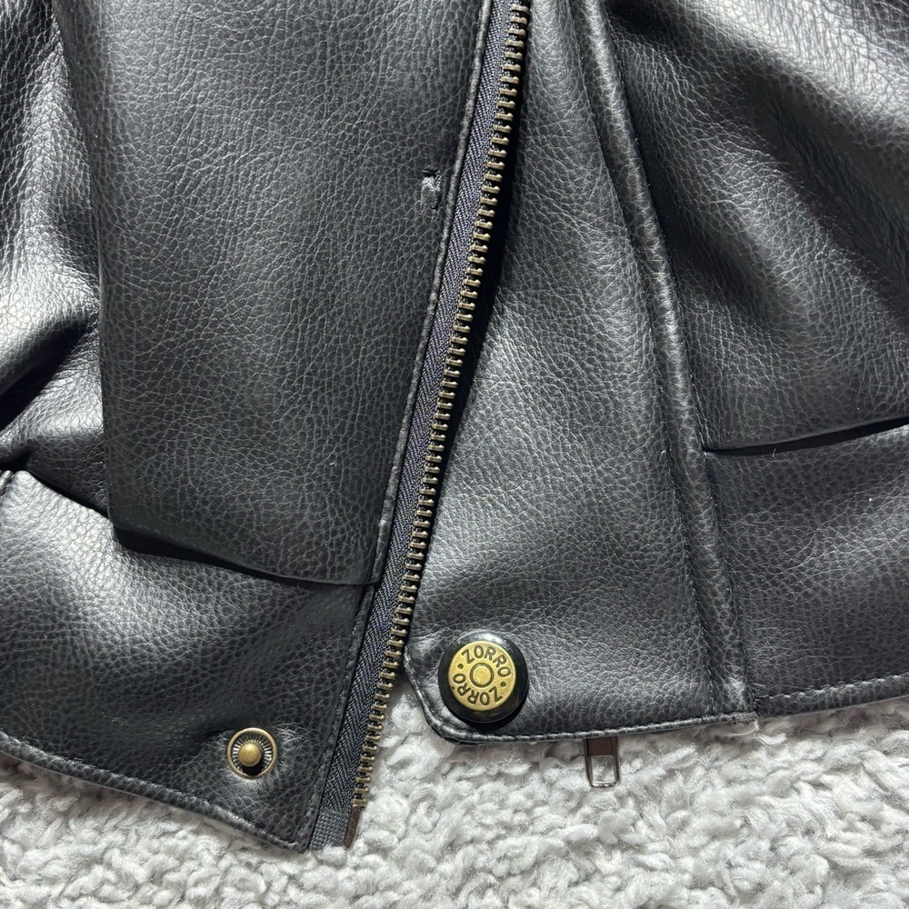 Zorro Jacket Mens 3XL Vintage USA Bomber Vegan Leather Patriotic American Pride - Picture 11 of 14